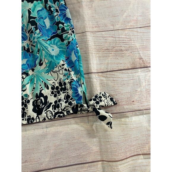 Maxine Of Hollywood Women's Blue Floral Tankini Top - 12 - Picture 2 of 11